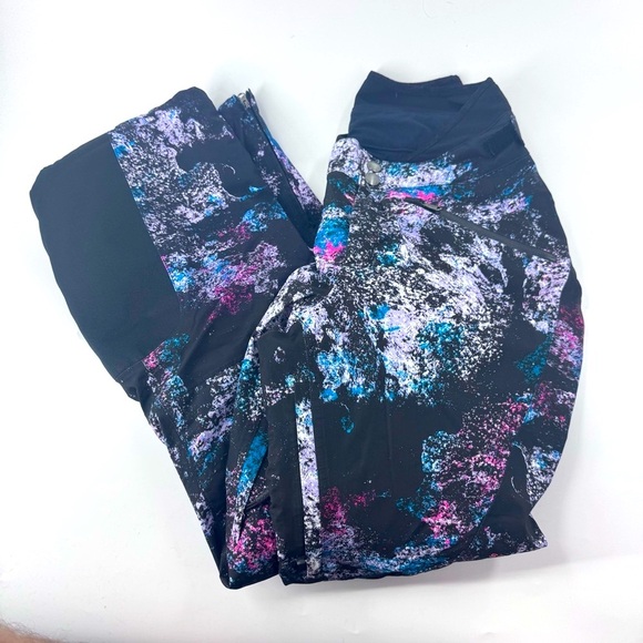 Spyder Echo Gtx GoreTex Black and Pink Ski Pants with Artistic Design - Picture 1 of 11